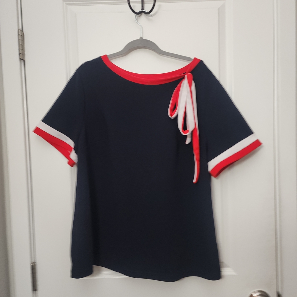 5/$30 SHEIN Red and Navy Top